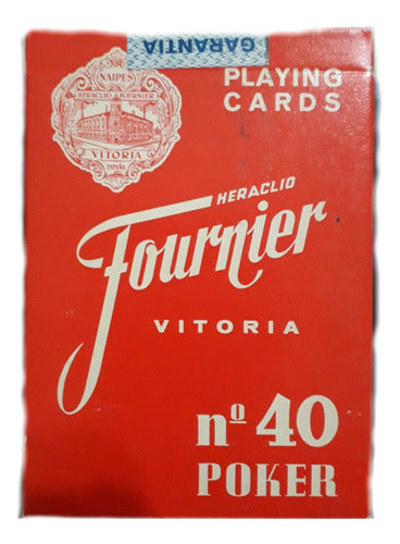 Fournier Vitoria 40 Antique Red Poker Deck 0