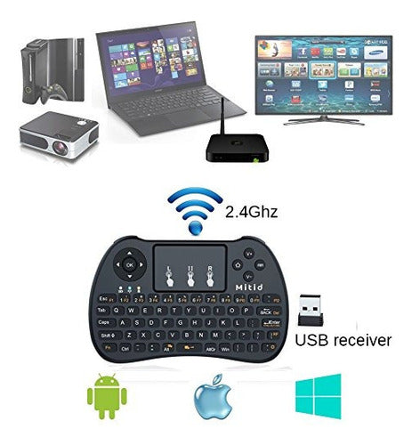 Mitid 2.4ghz Mini Teclado Inalámbrico Con Mouse Touchpad Com 4