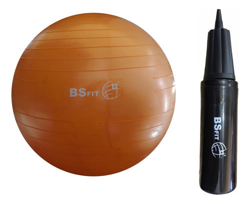 Pelota Esferodinamia Bsfit De 45 Cm+ Inflador Pilates Yoga 0