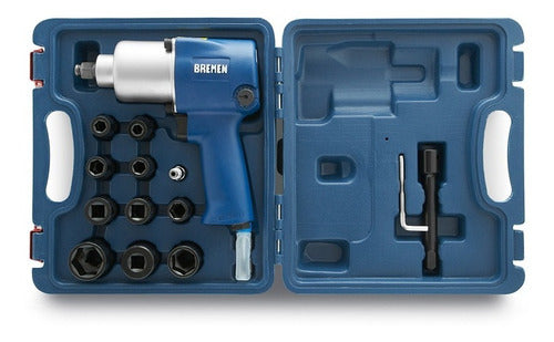 BREMEN 1/2'' Pneumatic Impact Wrench Kit + 15-Piece Socket Set 0