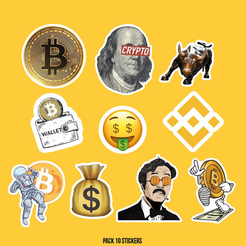 INTENSOCREATIVO Pack Stickers Personalizados Cripto - Bitcoin - Ethereum 1