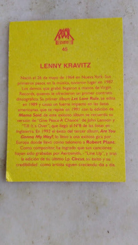 Carta, Rock Card Del Musico Lenny Kravitz 1