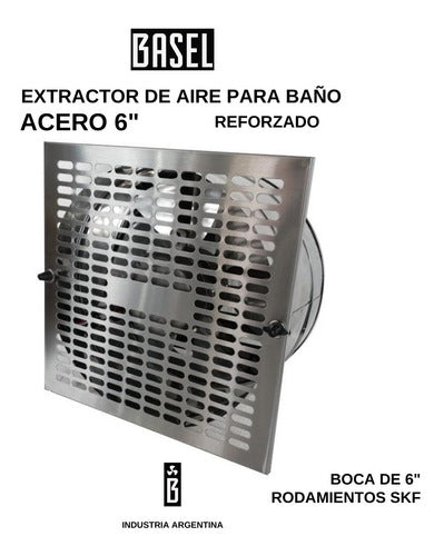 Extractor Para Baño Acero 6 Reforzado Rodamientos 1