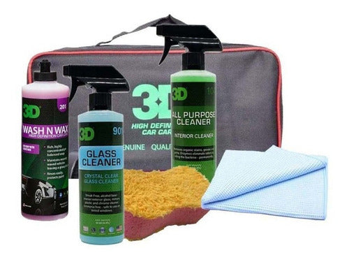 Kit De Lavado Para Autos Con Bolso - 3d 0