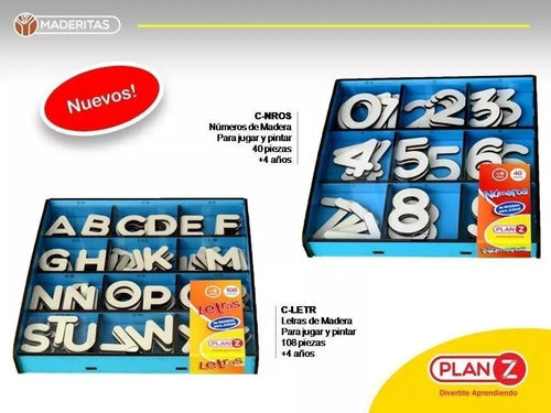 Números De Madera 123 Juego Didáctico 40 Piezas Caja Plan Z 1