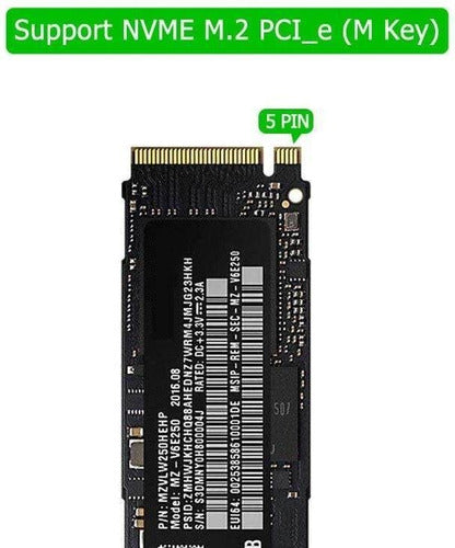 Godshark NVME Adapter with Heat Sink, M.2 SSD Key 1