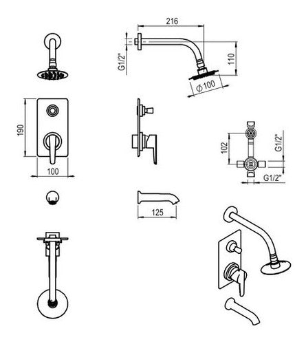 Hidromet Bath Faucet Monocommand Flat Black 8413 1