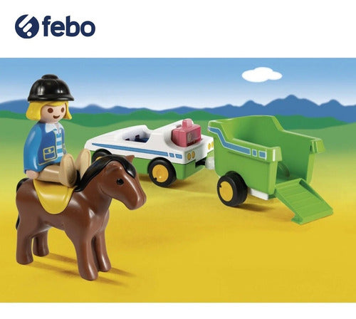 Playmobil Auto Con Remolque 1 2 3 Para Niños Febo 2