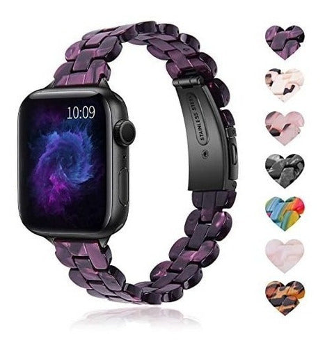 Malla Para Apple Watch 42/44/45mm Se 7a1 -resina Purpura 0