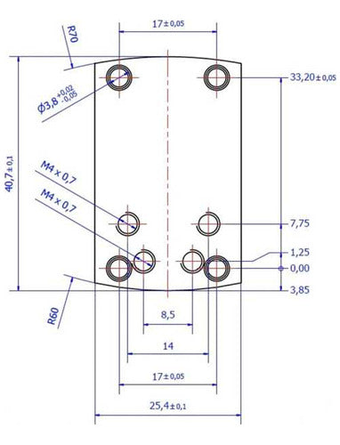 Placa Base Para Pistola Bersa Mira Holográfica Punto Rojo 2