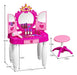 EOHEMERAL Toddler Makeup Table with Mirror and Chair, Kids Vanity Set with Accessories, Lights, and Music 5