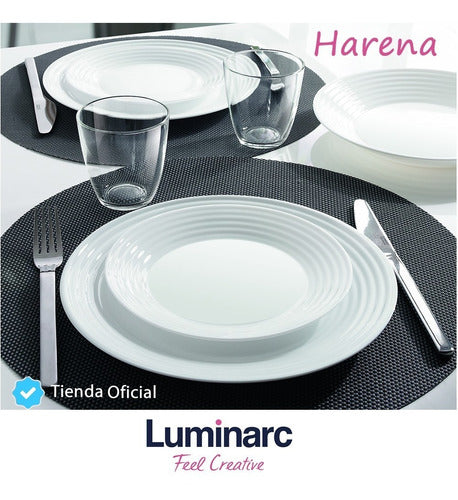 Luminarc Set Platos X17 Harena Vidrio Templado Playo Hondo 6