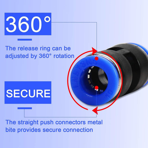 Riiriou Quick Connect Straight Push Connectors, 5/32 1/4 5/16 3/8 1/2 Inch 2