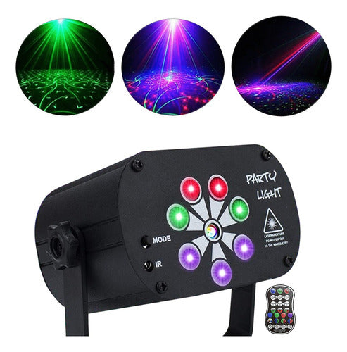 Mini Raio Laser Projetor Canhão De Luz Strobo Rgb E Uv Show 0