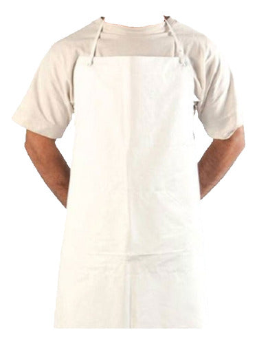 Bil-Vex 10u. PVC Bib Apron White with Abdominal Reinforcement 0.9m X 1.2m 0