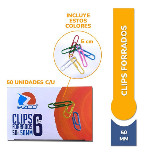 Broches Clip Sifap Nº6 Forrados Color Caja X50 1