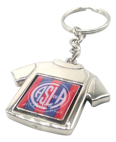 Metal Rotating San Lorenzo T-Shirt Keychain in Black Box 0