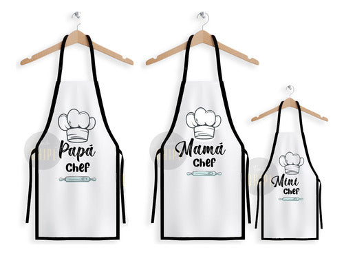 Tienda Chipi Delantal Chef Adulto Mamá Papá Y Mini Chef Niño 0