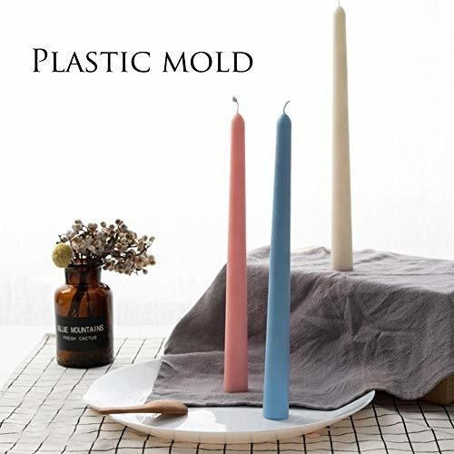 Chris.W Tall Taper Candle Mold 10 Inch, Clear Plastic Tapered Candlesticks Candle Making Mold Supplies 4