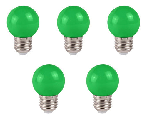 Kit 05 Lâmpadas Bolinha Led Verde 1w 110v Embu Led 0