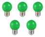 Kit 05 Lâmpadas Bolinha Led Verde 1w 110v Embu Led 0