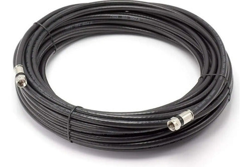 35 Metros De Cable Coaxil Rg-6 Negro Armado Conectores Pren 0