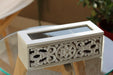 Tienda Carmela Moroccan Style White Patina Wooden Tea Box with 3 Divisions 5