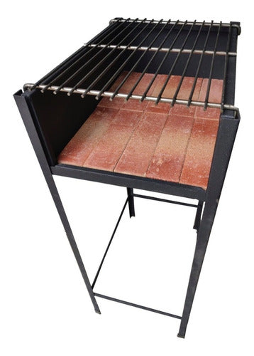 High Grill Stand for Large Grill with Refractory Bricks 0