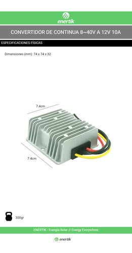 Convertidor Regulador De Continua 8~40v A 12v 10a Enertik 1