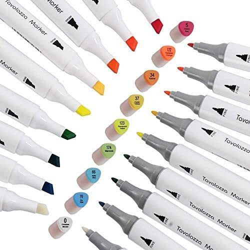 Tavolozza Professional Double Point Chisel Color Markers Set of 80 2