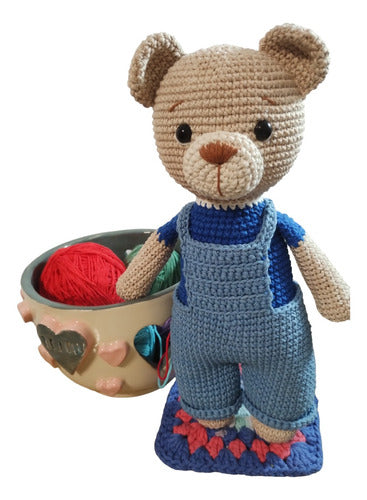 Mary Jane Crochet Muñeco Tejido A Crochet - Modelo Oso Con Enterito 0