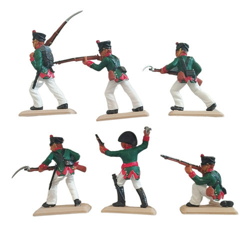 Set of 6 Antique Hand-Painted Toy Soldiers 5.5 cm Each 1