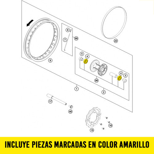 ProX Racing Parts Ruleman Reten Rueda Delantera KTM SX 50 - SX 65 1