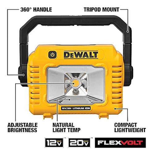 Luz De Trabajo Compacta Dewalt Dcl077b 12v / 20v Max, Solo H 1