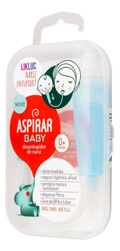 Aspirador Nasal Bico Silicone Aspirar Baby Com Estojo Likluc 1