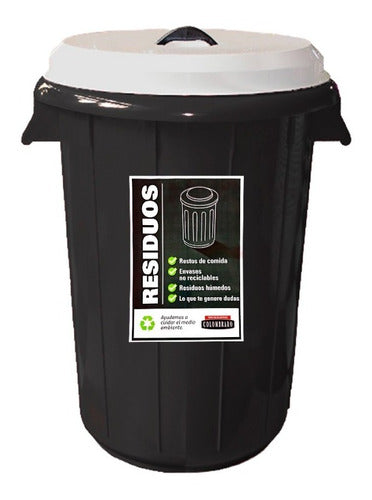 Colombraro Trash Bin with Flat Lid - 72 Liters - Set of 3 1