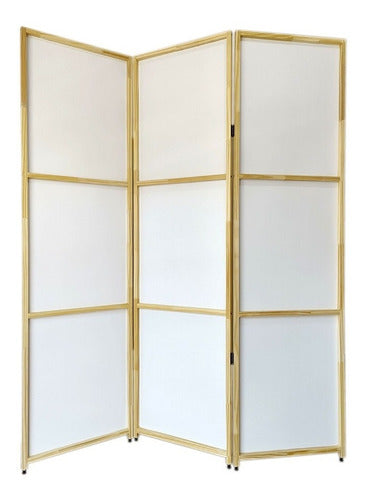 Foldable Wooden Room Divider (3 Panels) 0