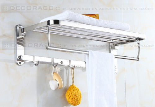 Decoracc® Towel Rack Shelf 60 cm Movable Stainless Steel 4