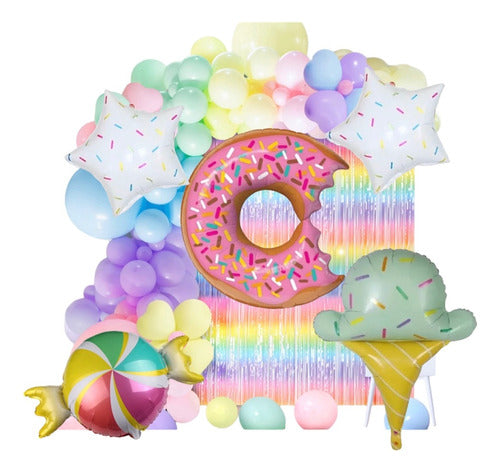 Generic Pack 120 Balloons Mis Pastelitos Donut 70cm Ice Cream Caramel 0