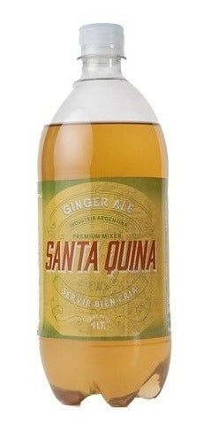 Pack X12 Santa Quina Ginger Ale X1 Litro - Gaseosa Sin Tacc 1