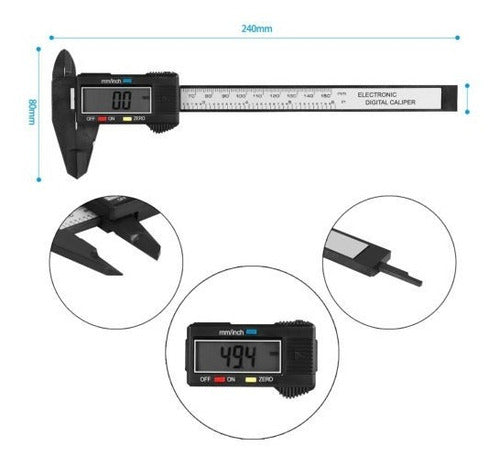 6 Pulgadas Lcd Digital Electrónico De Fibra De Carbono El Ca 3