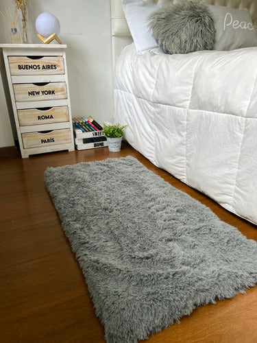 Luxurious Long-Haired Leather Rug 1m x 0.50m 9