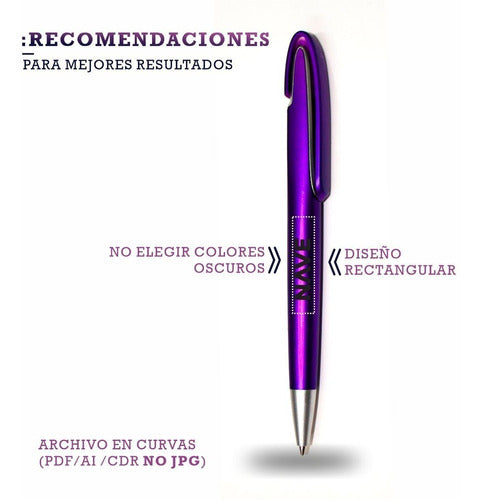 Nave Grafica Customizable Retractable Purple Pens X50 3