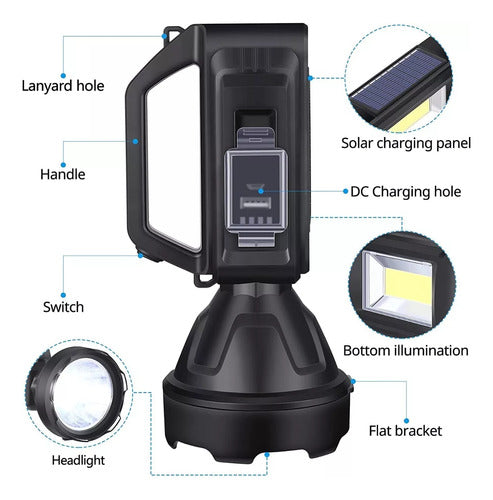 YD Rechargeable LED Flashlight Lantern for Camping 4