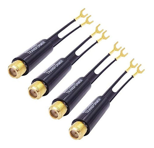 Fancasee (Pack of 4 Gold-Plated) 75 Ohm to 300 Ohm UHF 0