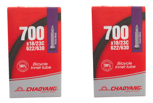 Chaoyang Kit De Camaras Bicicleta Ruta 700 X 18/23 Presta X2 0