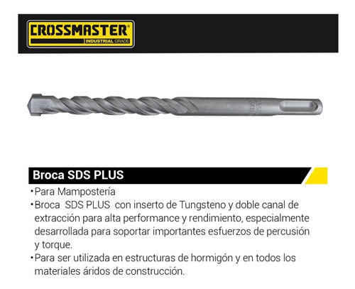 Crossmaster Mecha Broca Sds Plus 12mm X 160mm Industrial 1