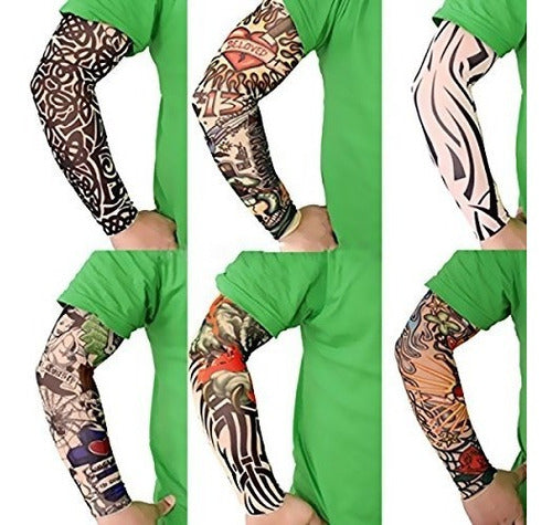 AKStore Temporary Sunscreen Arm Sleeves for Fake Tattoos 3