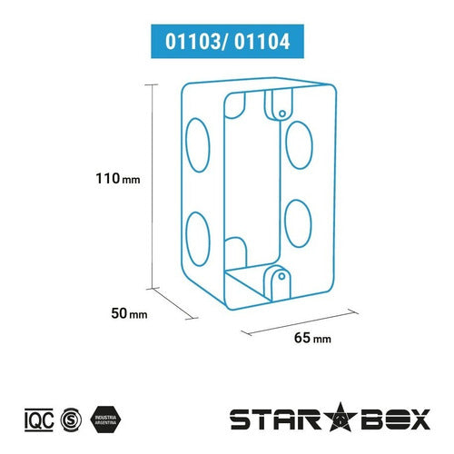 Starbox Rectangular PVC Concealed Box Pack of 20 1