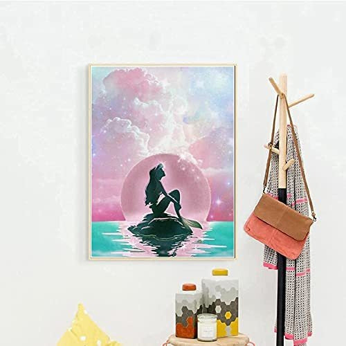 PASSDONE The Little Mermaid Disney Diamond Art DIY 5D Diamond Painting Kits For Adults And Kids Full Drill Arts Craft By Number Kits For Beginner Home Decoration 12x16 Inch DP025 2